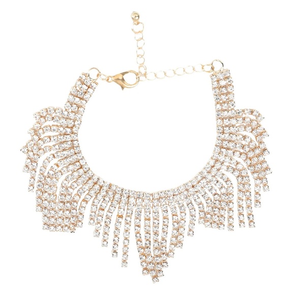 Dazzling Diamond Tassel Anklet, Gold or Silver Tassel Anklet - Picture 2 of 7